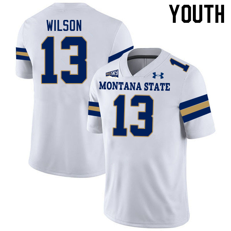 Youth #13 Chance Wilson Montana State Bobcats Jerseys Football Stitched-White